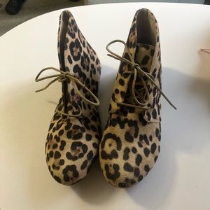 Cheetah print booties